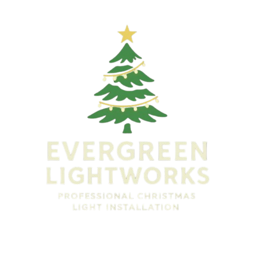Evergreen Lightworks logo, professional Christmas light installation in Durham Region
